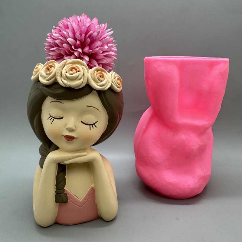 Cute Girl Flower Pot Silicone  - Potsticker Mold recension och pris