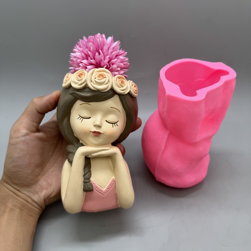 Cute Girl Flower Pot Silicone  - Potsticker Mold recension och pris