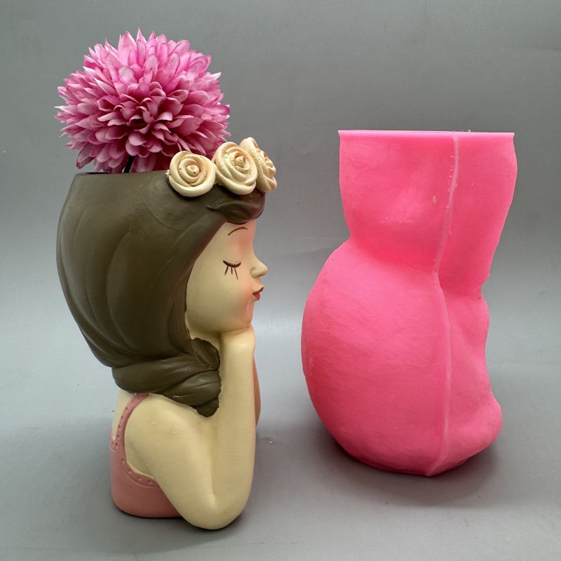 Cute Girl Flower Pot Silicone  - Potsticker Mold recension och pris