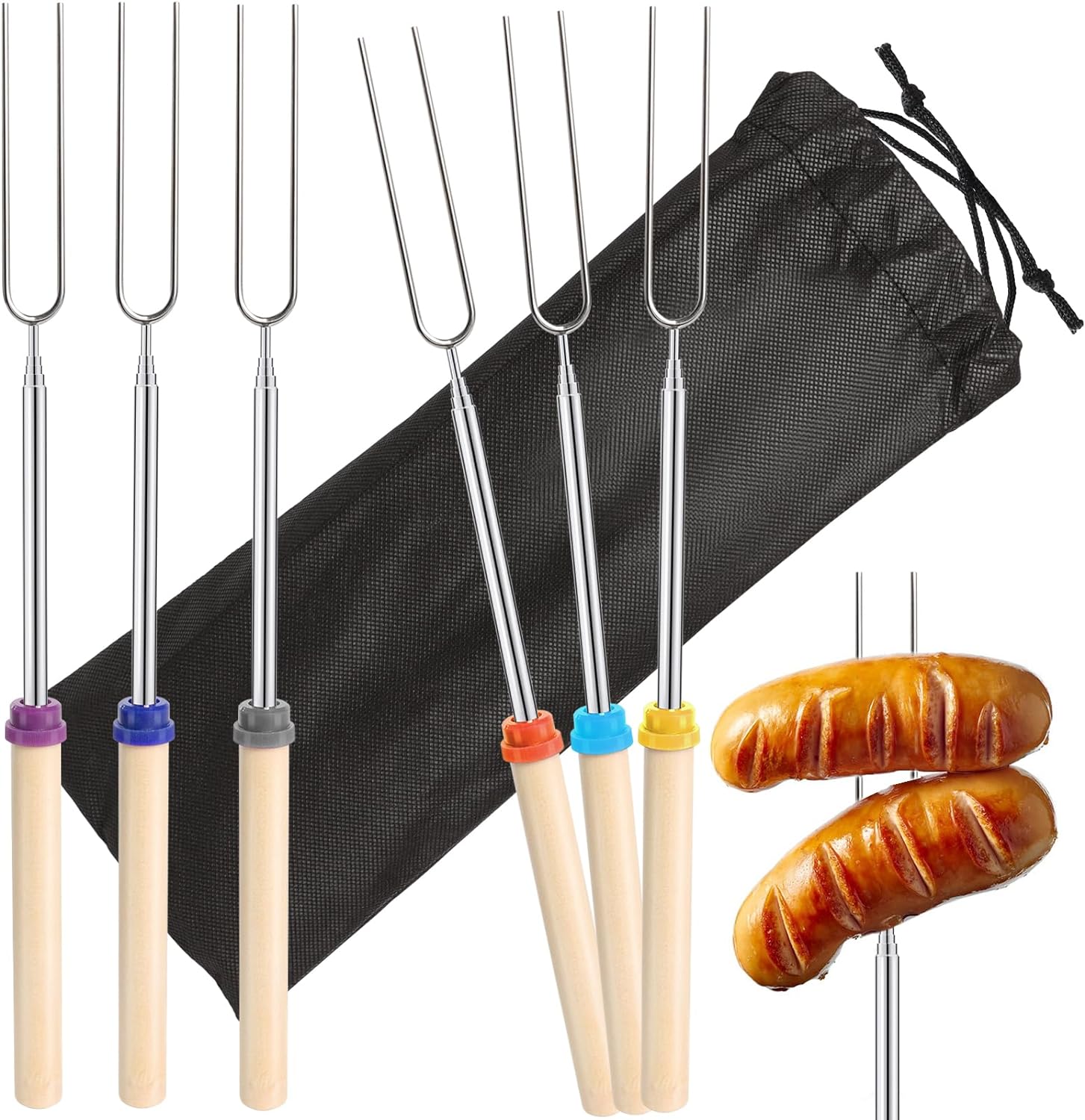 6Pcs Stainless Steel Telescopi - Corn Dog Stick recension och pris