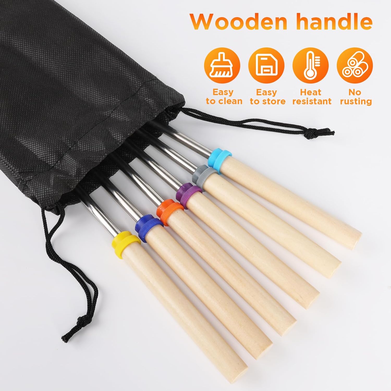 6Pcs Stainless Steel Telescopi - Corn Dog Stick recension och pris